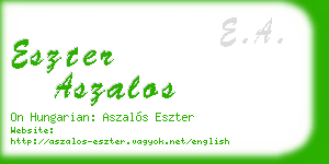 eszter aszalos business card
